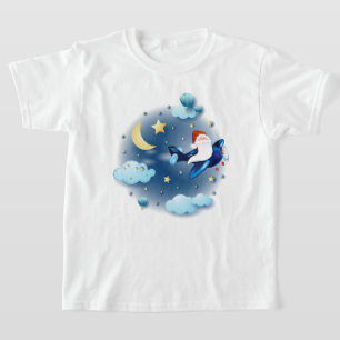 Hoi! Santa op het vliegtuig T-shirt