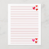 hoja de papel con renglones rojos y corazones (Voorkant)
