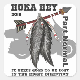 Hoka Hey Ondersteuning! Vierkante Sticker
