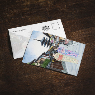 Hokan-Ji Temple Kyoto Japan Waterverf Briefkaart