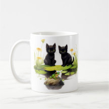 Hoki & Koki Black Kittens Visitez La Mug De L'Étan