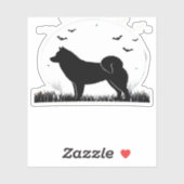 Hokkaido Dog � Halloween Moon Silhouette Classic T Sticker (Vel)