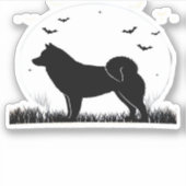 Hokkaido Dog � Halloween Moon Silhouette Classic T Sticker (Voorkant)