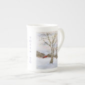 Hokkaido Snow Bone China Coffer Mok (Voorkant rechts)