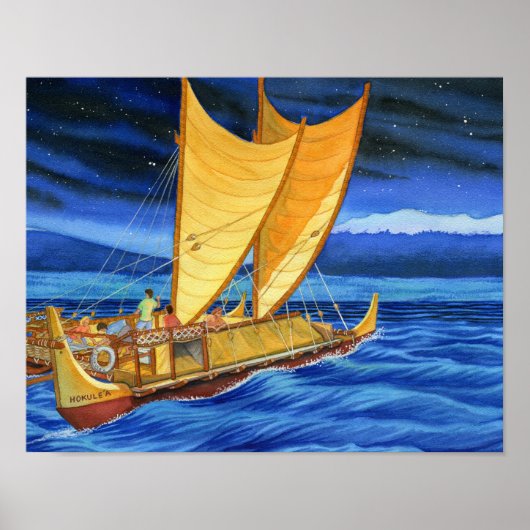 Hokulea Voyaging Canoe Poster (Voorkant)