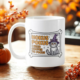 Hokus Pokus Ik heb Koffie nodig om Tovenaar Kat te Koffiemok