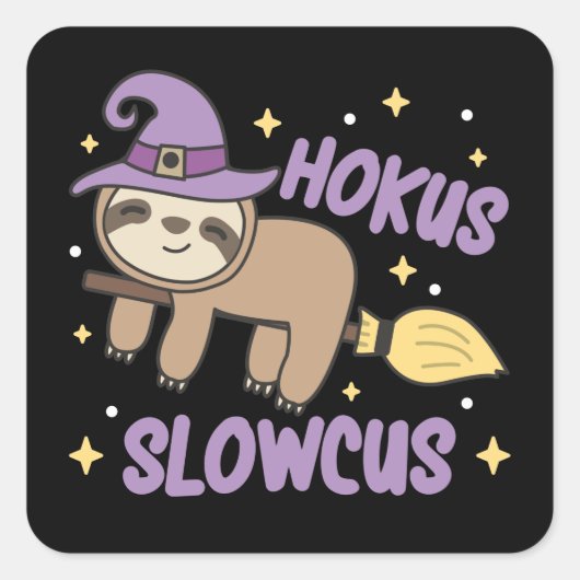 Hokus Slowcus - Foutheks Halloween kostuum Squa Vierkante Sticker (Voorkant)