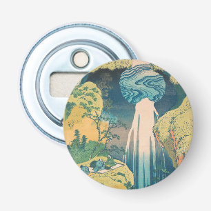 Hokusai Amida Herfsten Japan Waterval Button Flesopener