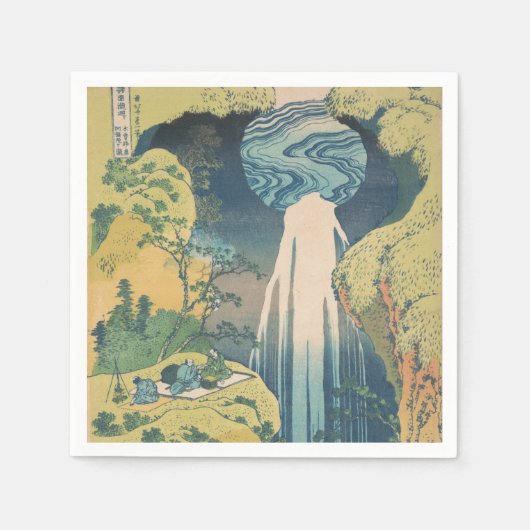 Hokusai Amida Herfsten Japan Waterval Servet (Voorkant)