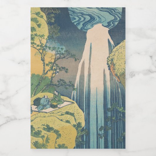 Hokusai Amida Herfsten Japan Waterval Voedselcontainer Etiket (Enkel label)