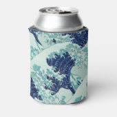 Hokusai Blue Waves Pattern Blikjeskoeler (Blikje Achterkant)