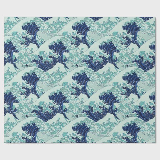 Hokusai Blue Waves Pattern Cadeaupapier (Vlak)
