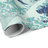 Hokusai Blue Waves Pattern Cadeaupapier (Rol Hoek)