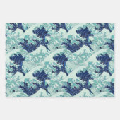 Hokusai Blue Waves Pattern Inpakpapier Vel (Voorkant 2)