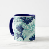 Hokusai Blue Waves Pattern Mok (Voorkant links)