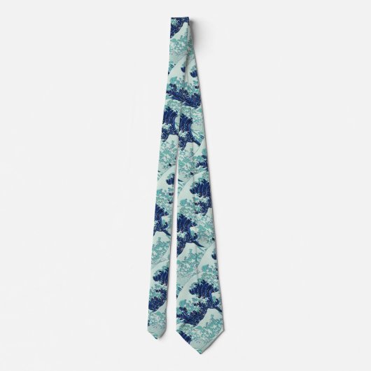Hokusai Blue Waves Pattern Stropdas (Achterkant)