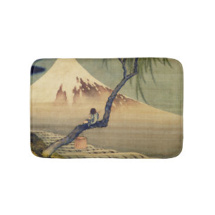 Hokusai Boy Bekijkend de berg Fuji Japanse Vintage Badmat