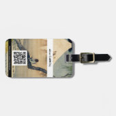 Hokusai - Boy Viezing Mount Fuji - QR Code Bagagelabel (Voorkant horizontaal)