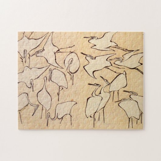 Hokusai Cranes Legpuzzel (Horizontaal)