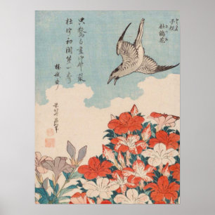 Hokusai Cuckoo en Azaleas  GalleryHD Poster