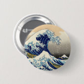 Hokusai de Great Wave Button (Voorkant /achterkant)