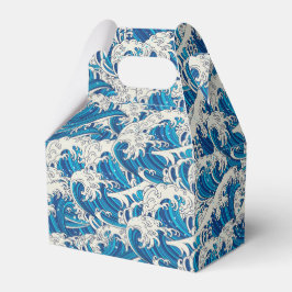 Hokusai de Grote Golf Patroon Nautische Blauwe gol Bedankdoosjes
