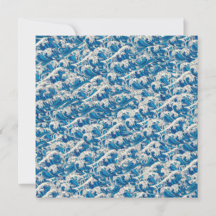 Hokusai de Grote Golf Patroon Nautische Blauwe gol Kaart