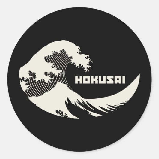 Hokusai - De Grote Golf Ronde Sticker (Voorkant)