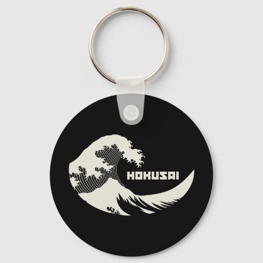 Hokusai - De Grote Golf Sleutelhanger (Voorkant)