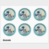 Hokusai - De Grote Golf van Kanagawa - QR-code Ronde Sticker (Vel)