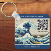 Hokusai - De Grote Golf van Kanagawa - QR-code Sleutelhanger (Voorkant)