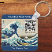 Hokusai - De Grote Golf van Kanagawa - QR-code Sleutelhanger (Achterkant)