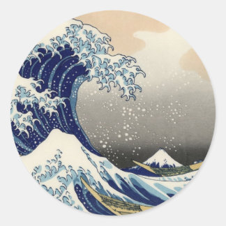Hokusai: De grote golf van Kanagawa Ronde Sticker