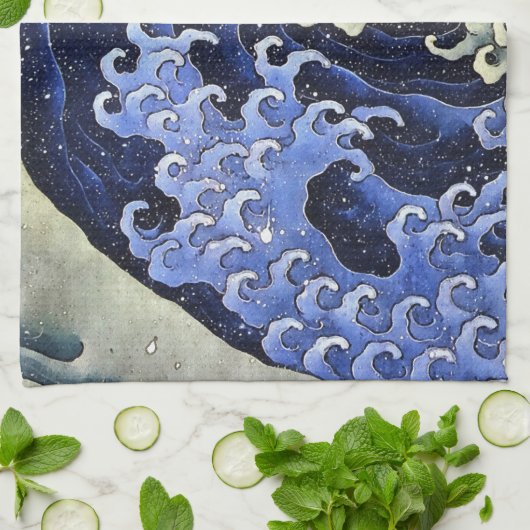 Hokusai Feminine Wave Japan Fine Art Theedoek (Gevouwen)