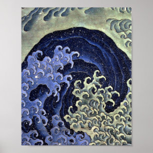 Hokusai Feminine Wave Japanese Poster