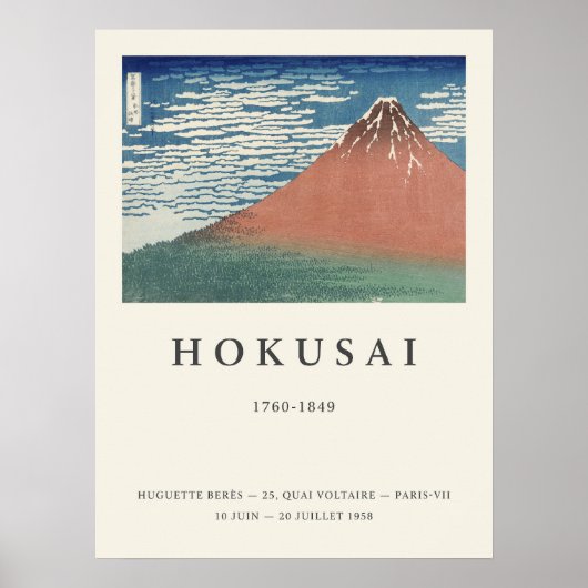 Hokusai Fine Wind Clear Morning Art Print Japans (Voorkant)