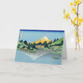 Hokusai - Fuji reflecteert in het meer van Kawaguc Kaart (Gele Bloem)