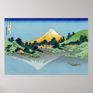 Hokusai - Fuji reflecteert in het meer van Kawaguc Poster