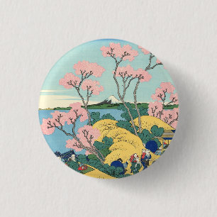 Hokusai Fuji van Gotenyama op het Hokaidō Ronde Button 3,2 Cm