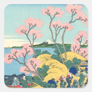 Hokusai Fuji van Gotenyama op het Hokaidō Vierkante Sticker