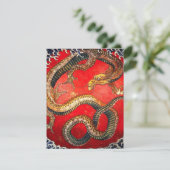 Hokusai Gold Dragon Japonais Invitations (Debout devant)