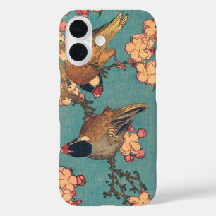 Hokusai Goudfinch en Kersenbloesem Vintage Vogel iPhone 16 Hoesje