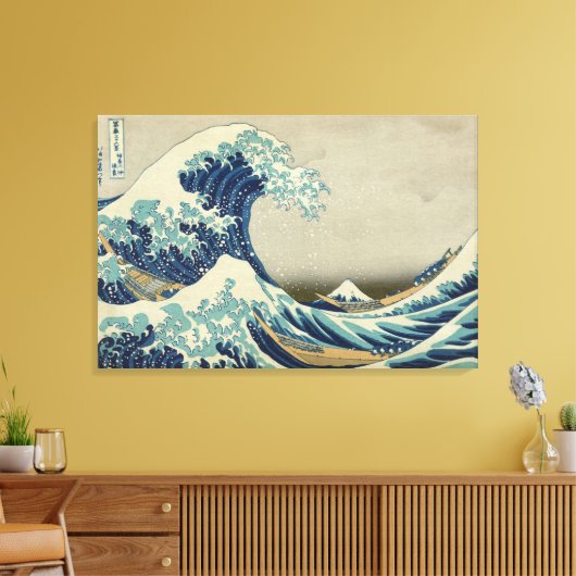 Hokusai Great Wave off Kanagawa GalleryHD Canvas Afdruk (Insitu (Woonkamer))