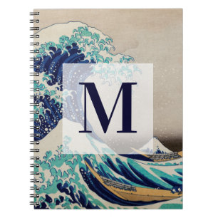 Hokusai Great Wave off Kanagawa.  monogram Notitieboek