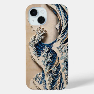 Hokusai "Grote Golf" 3D Schaduw Reliëf Hoesje