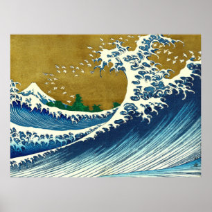 Hokusai Grote Golf Japan Vintage Oceaan Poster