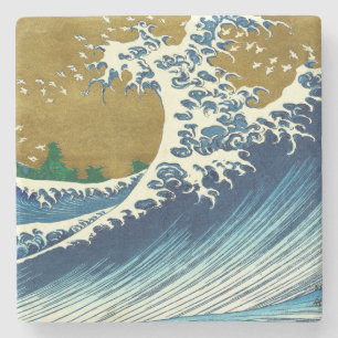 Hokusai Grote Golf Japan Vintage Oceaan Stenen Onderzetter