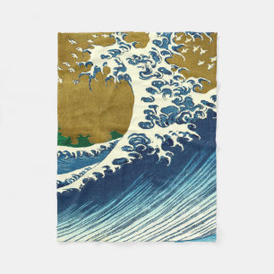 Hokusai Grote Golfpatroon: Japanse Ukiyo-e Kunst Fleece Deken