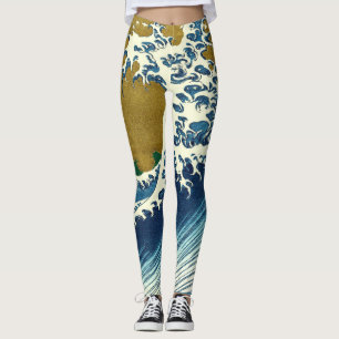 Hokusai Grote Golfpatroon: Japanse Ukiyo-e Kunst Leggings