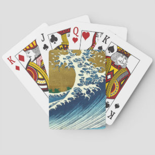 Hokusai Grote Golfpatroon: Japanse Ukiyo-e Kunst Pokerkaarten